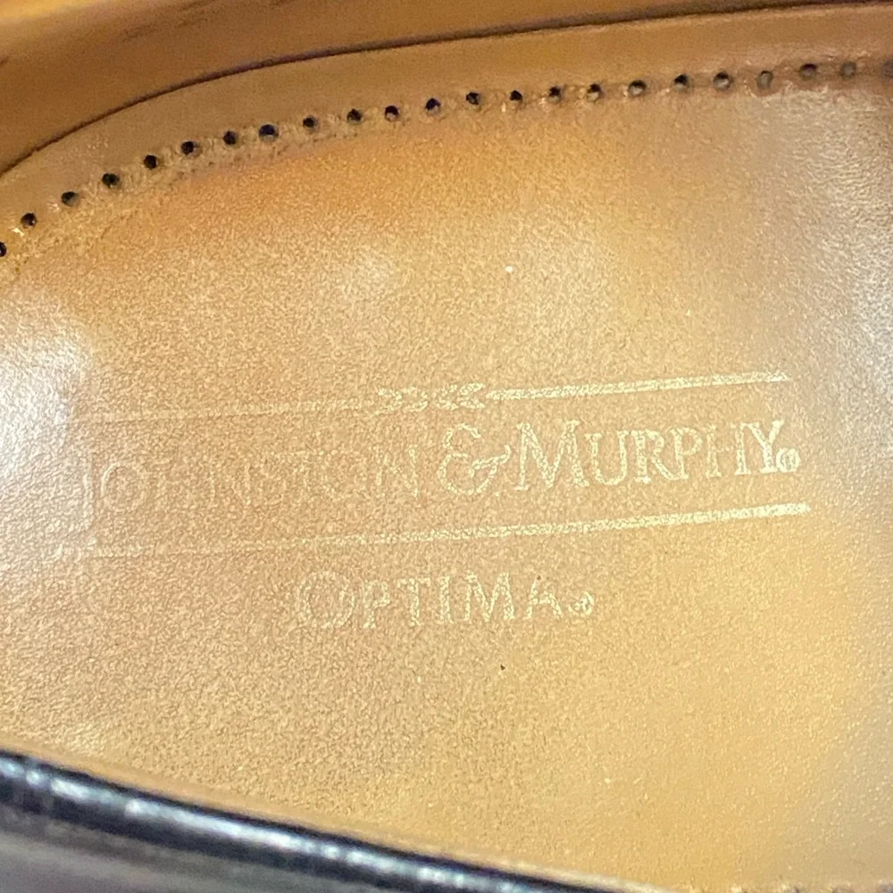 Johnston & Murphy Men’s 11D Black Leather‎ Cap Toe Oxford Dress Shoes Italy